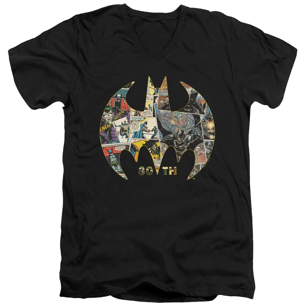 Dc Batman 80Th Shield - Men's V-Neck T-Shirt Men's V-Neck T-Shirt Batman   
