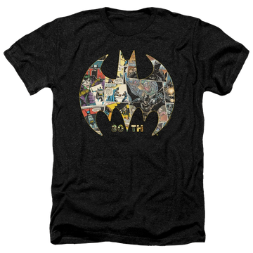 Charcoal men's heather t-shirt with DC Batman 80Th Shield graphic
