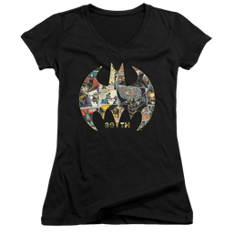 Dc Batman 80Th Shield - Juniors V-Neck T-Shirt Juniors V-Neck T-Shirt Batman   