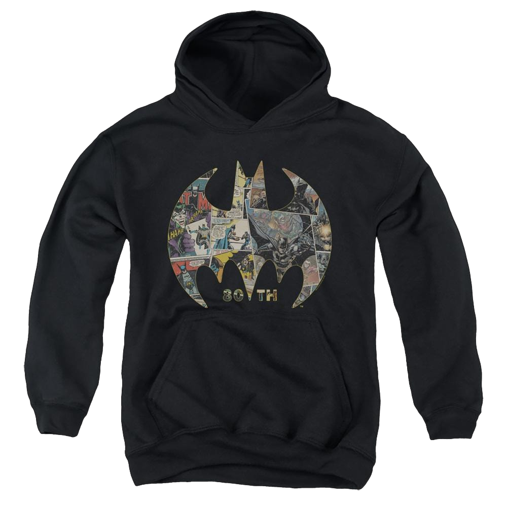 Dc Batman 80Th Shield - Youth Hoodie Youth Hoodie (Ages 8-12) Batman   