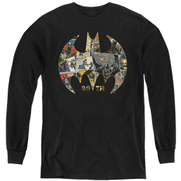 Dc Batman 80Th Shield - Youth Long Sleeve T-Shirt Youth Long Sleeve T-Shirt Batman   