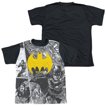 DC Batman Collage - Youth Black Back T-Shirt Youth Black Back T-Shirt (Ages 8-12) Batman   