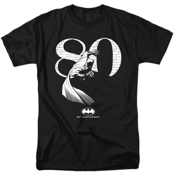 Black men's regular fit t-shirt with Dc Batman 80 Wall graphic