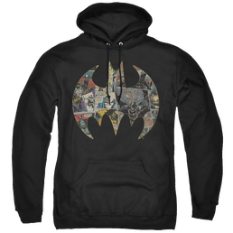 Dc Batman Collage Shield - Pullover Hoodie Pullover Hoodie Batman   