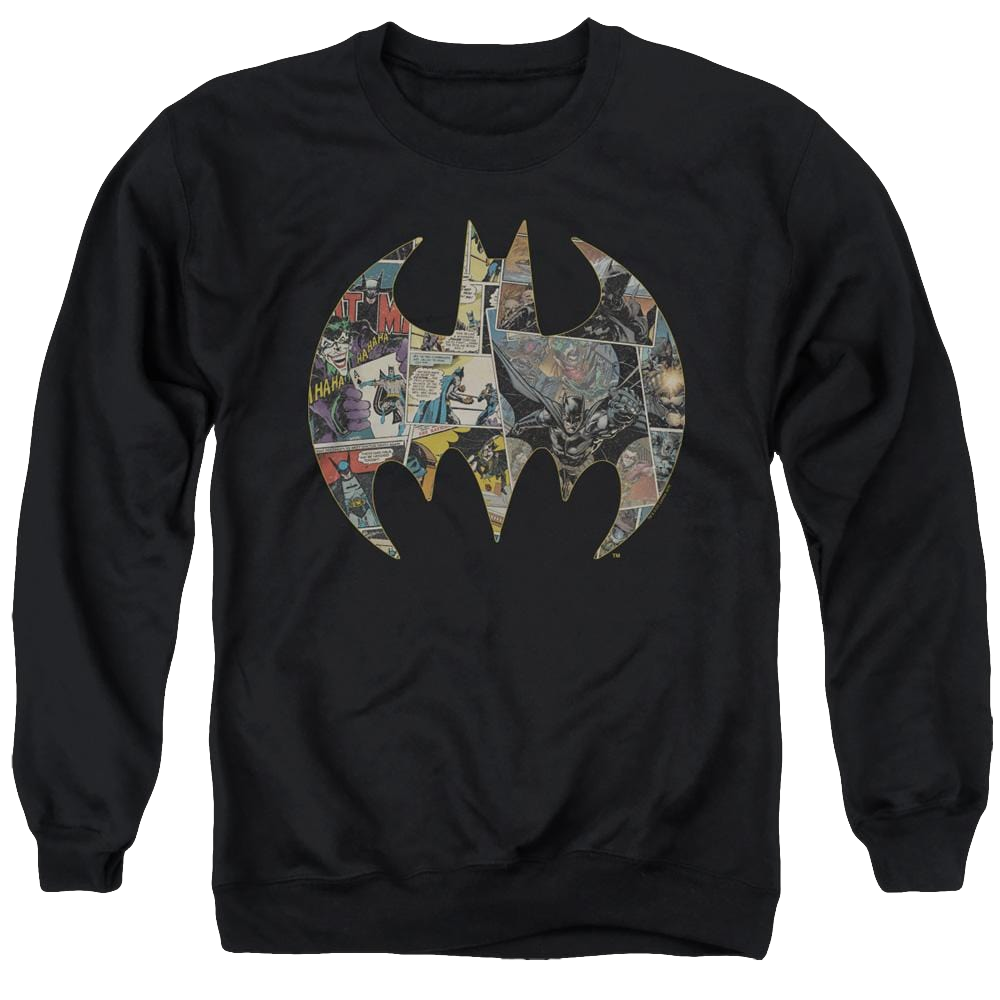 Dc Batman Collage Shield - Men's Crewneck Sweatshirt Men's Crewneck Sweatshirt Batman   