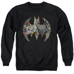 Dc Batman Collage Shield - Men's Crewneck Sweatshirt Men's Crewneck Sweatshirt Batman   