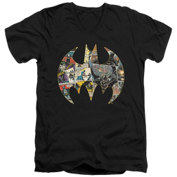 Dc Batman Collage Shield - Men's V-Neck T-Shirt Men's V-Neck T-Shirt Batman   