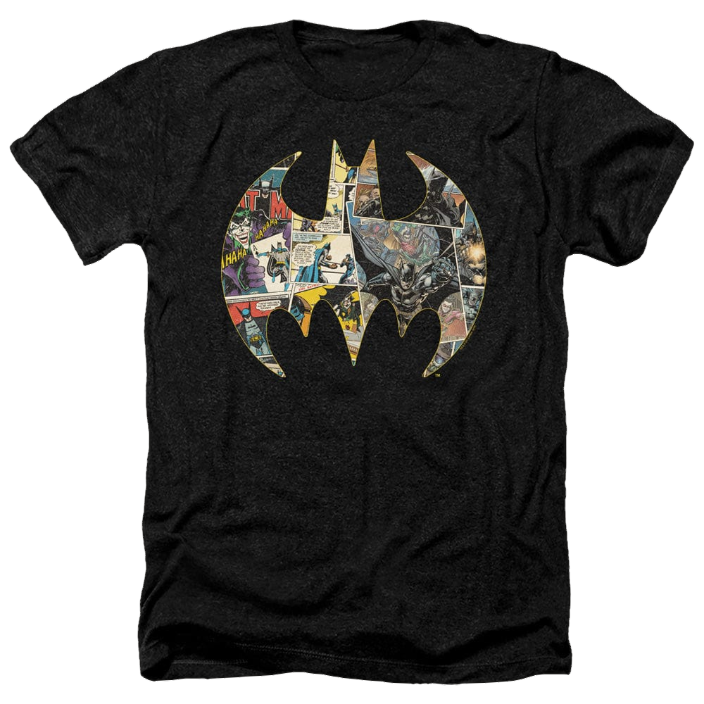 DC Batman Collage Shield - Men's Heather T-Shirt Men's Heather T-Shirt Batman   