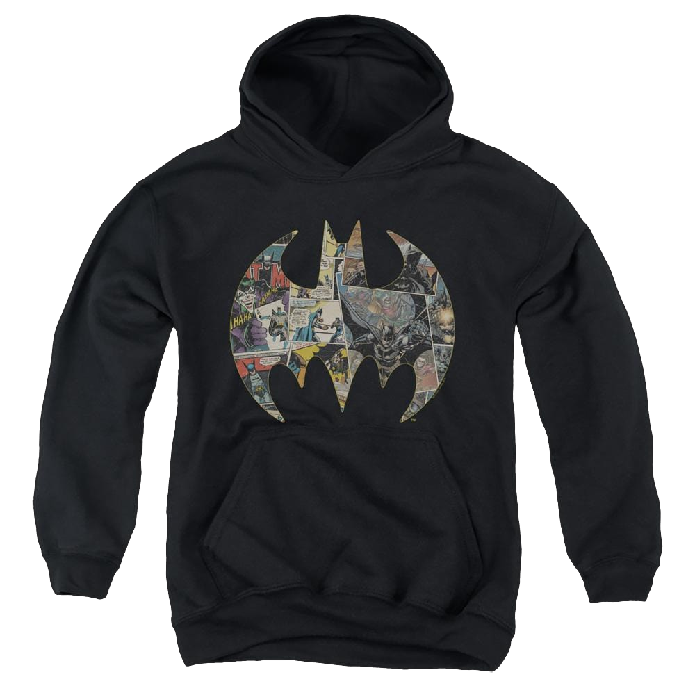Dc Batman Collage Shield - Youth Hoodie Youth Hoodie (Ages 8-12) Batman   