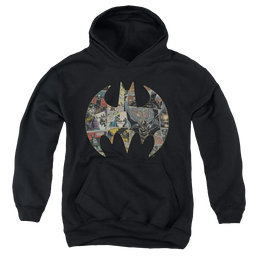 Dc Batman Collage Shield - Youth Hoodie Youth Hoodie (Ages 8-12) Batman   
