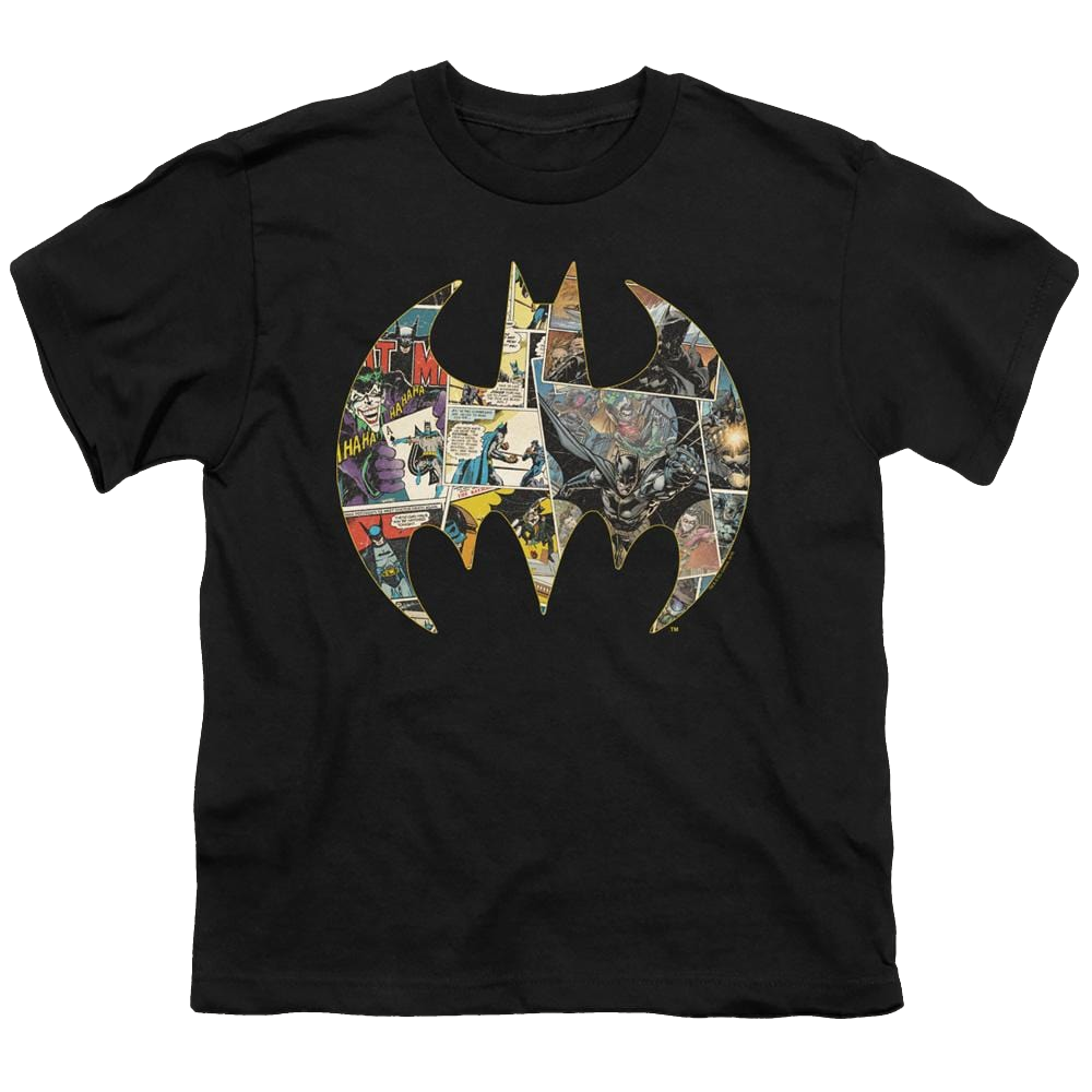 Dc Batman Collage Shield - Youth T-Shirt Youth T-Shirt (Ages 8-12) Batman   