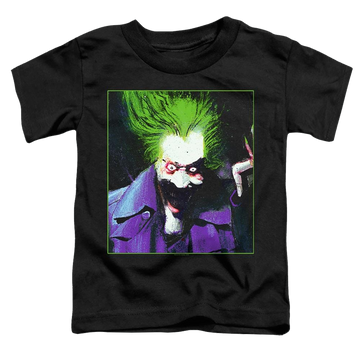 Black toddler t-shirt with Arkham Asylum Joker graphic