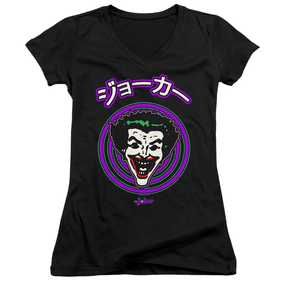 Joker, The Face Spiral - Juniors V-Neck T-Shirt Juniors V-Neck T-Shirt Joker   