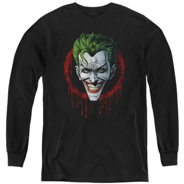 Black youth long sleeve t-shirt with Joker Drip graphic