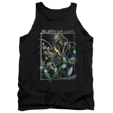 Black men's tank with Joker Batman Who Laughs graphic