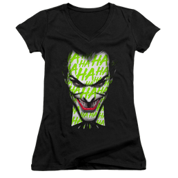 Joker, The Ha Ha Smile - Juniors V-Neck T-Shirt Juniors V-Neck T-Shirt Joker   