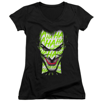 Joker, The Ha Ha Smile - Juniors V-Neck T-Shirt Juniors V-Neck T-Shirt Joker   