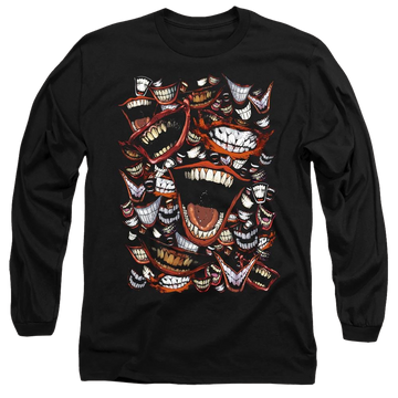 Black men's long sleeve t-shirt with Joker Famous Wretch graphic