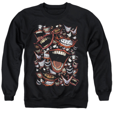 Black men's crewneck sweatshirt with Joker Famous Wretch graphic