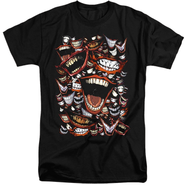 Black men's tall fit t-shirt with Joker Famous Wretch graphic