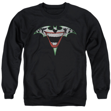 Black men's crewneck sweatshirt with Joker Bat Logo graphic
