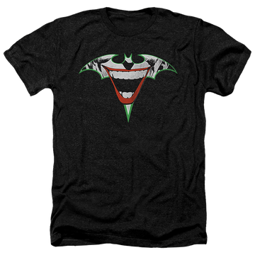 Charcoal men's heather t-shirt with Joker Bat Logo graphic