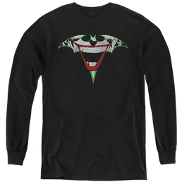 Joker, The Joker Bat Logo - Youth Long Sleeve T-Shirt Youth Long Sleeve T-Shirt Joker   