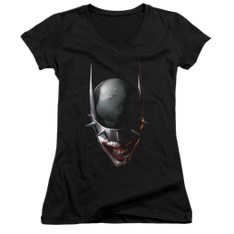 Joker, The Batman Who Laughs Head - Juniors V-Neck T-Shirt Juniors V-Neck T-Shirt Joker   
