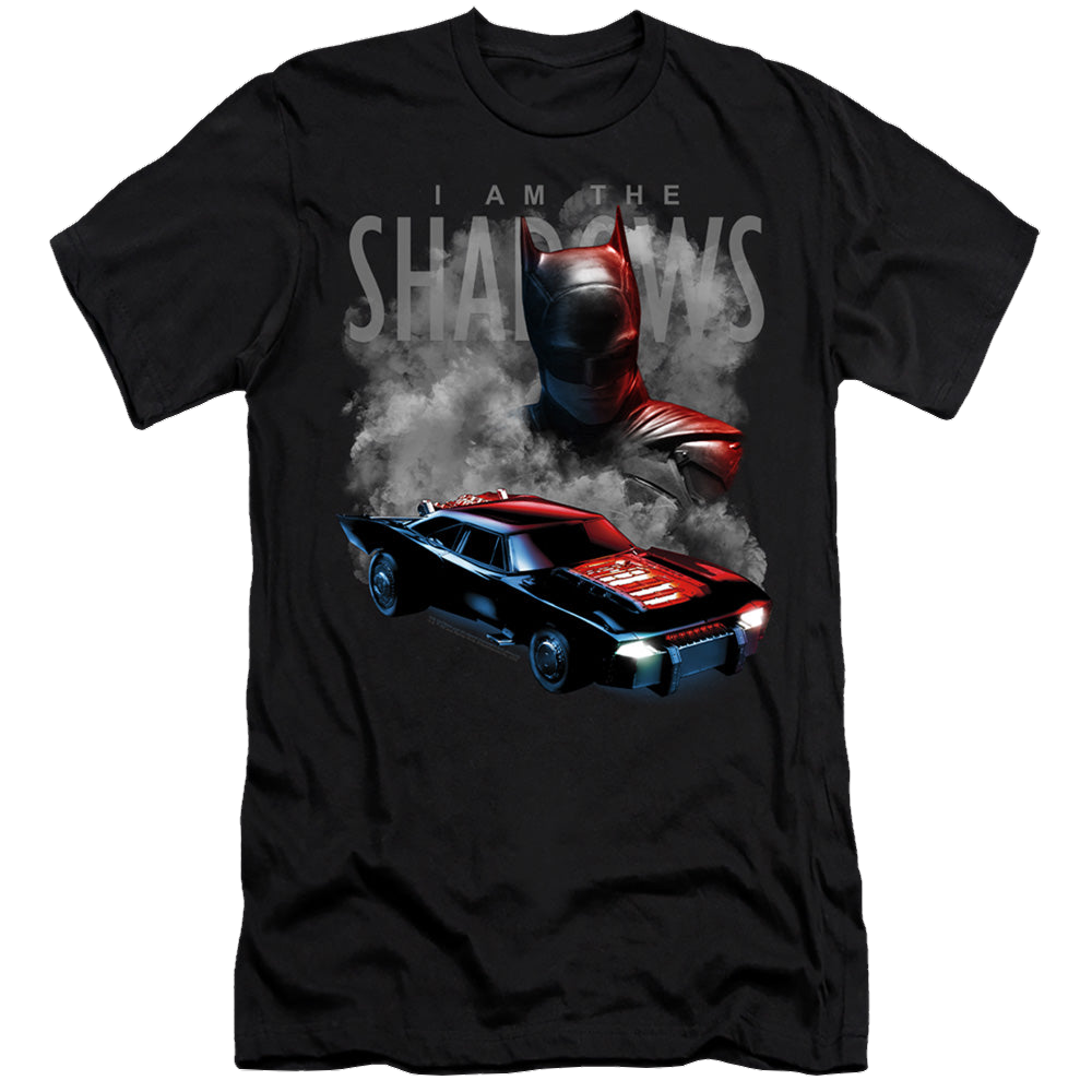 The Batman (2022) Batman And Batmobile - Men's Premium Slim Fit T-Shirt Men's Premium Slim Fit T-Shirt Batman   