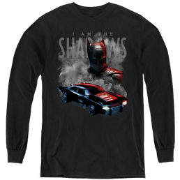 The Batman (2022) Batman And Batmobile - Youth Long Sleeve T-Shirt Youth Long Sleeve T-Shirt Batman   