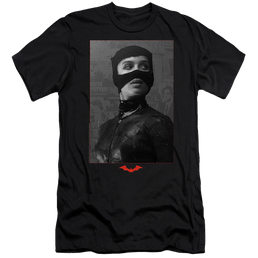 The Batman (2022) Catwoman Worn Portrait - Men's Premium Slim Fit T-Shirt Men's Premium Slim Fit T-Shirt Batman   