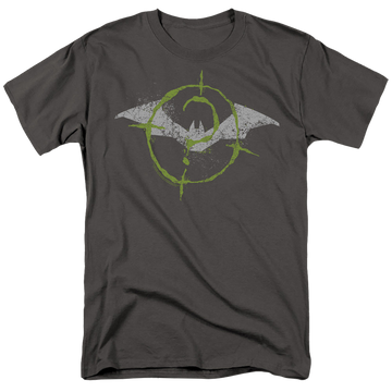Charcoal men's regular fit t-shirt with The Batman (2022) Scribbles Bat Logo graphic