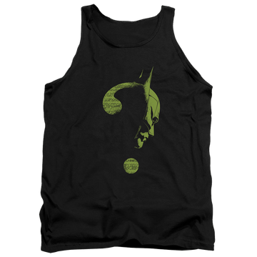 Black men's tank with The Batman (2022) Question Mark graphic