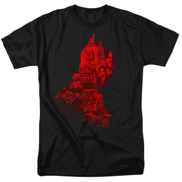 Black men's regular fit t-shirt with The Batman (2022) News Silhouette graphic
