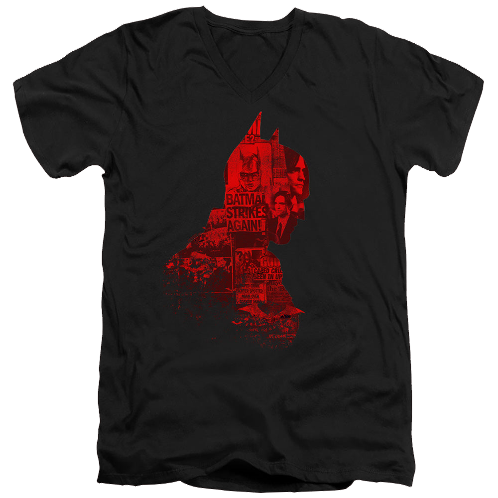 The Batman (2022) News Silhouette - Men's V-Neck T-Shirt Men's V-Neck T-Shirt Batman   
