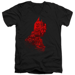 The Batman (2022) News Silhouette - Men's V-Neck T-Shirt Men's V-Neck T-Shirt Batman   