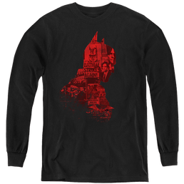 The Batman (2022) News Silhouette - Youth Long Sleeve T-Shirt Youth Long Sleeve T-Shirt Batman   