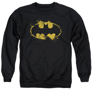 Black men's crewneck sweatshirt with The Batman (2022) Paint Roller Logo graphic