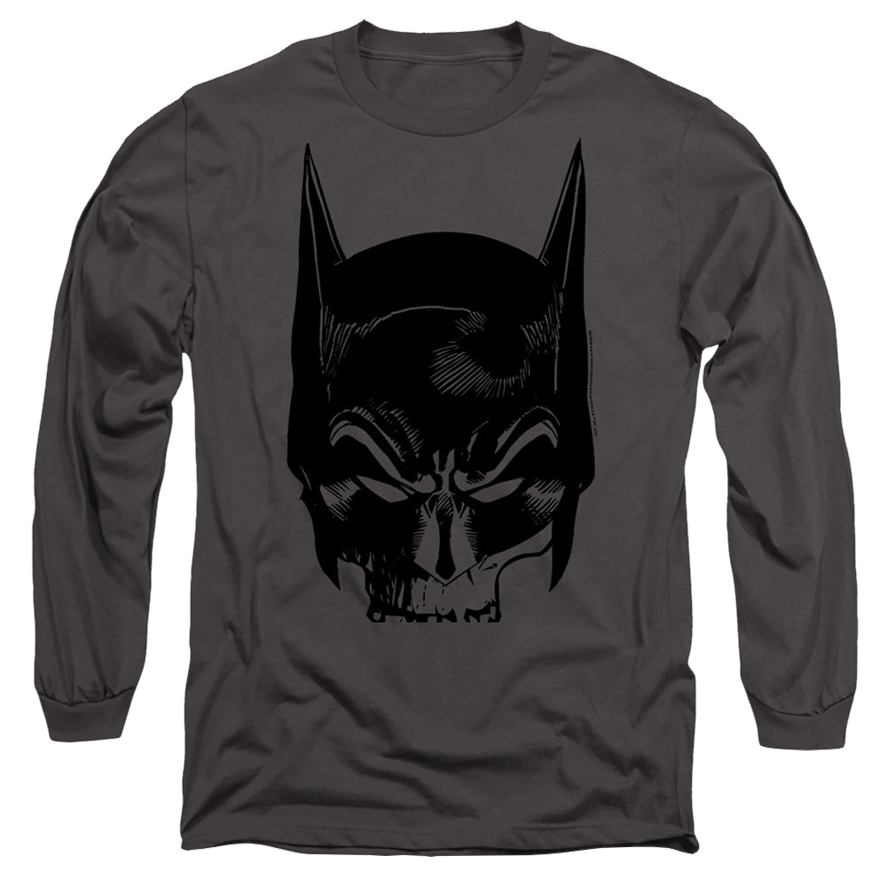 The Batman (2022) Skull On Gray - Men's Long Sleeve T-Shirt Men's Long Sleeve T-Shirt Batman   