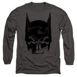 The Batman (2022) Skull On Gray - Men's Long Sleeve T-Shirt Men's Long Sleeve T-Shirt Batman   