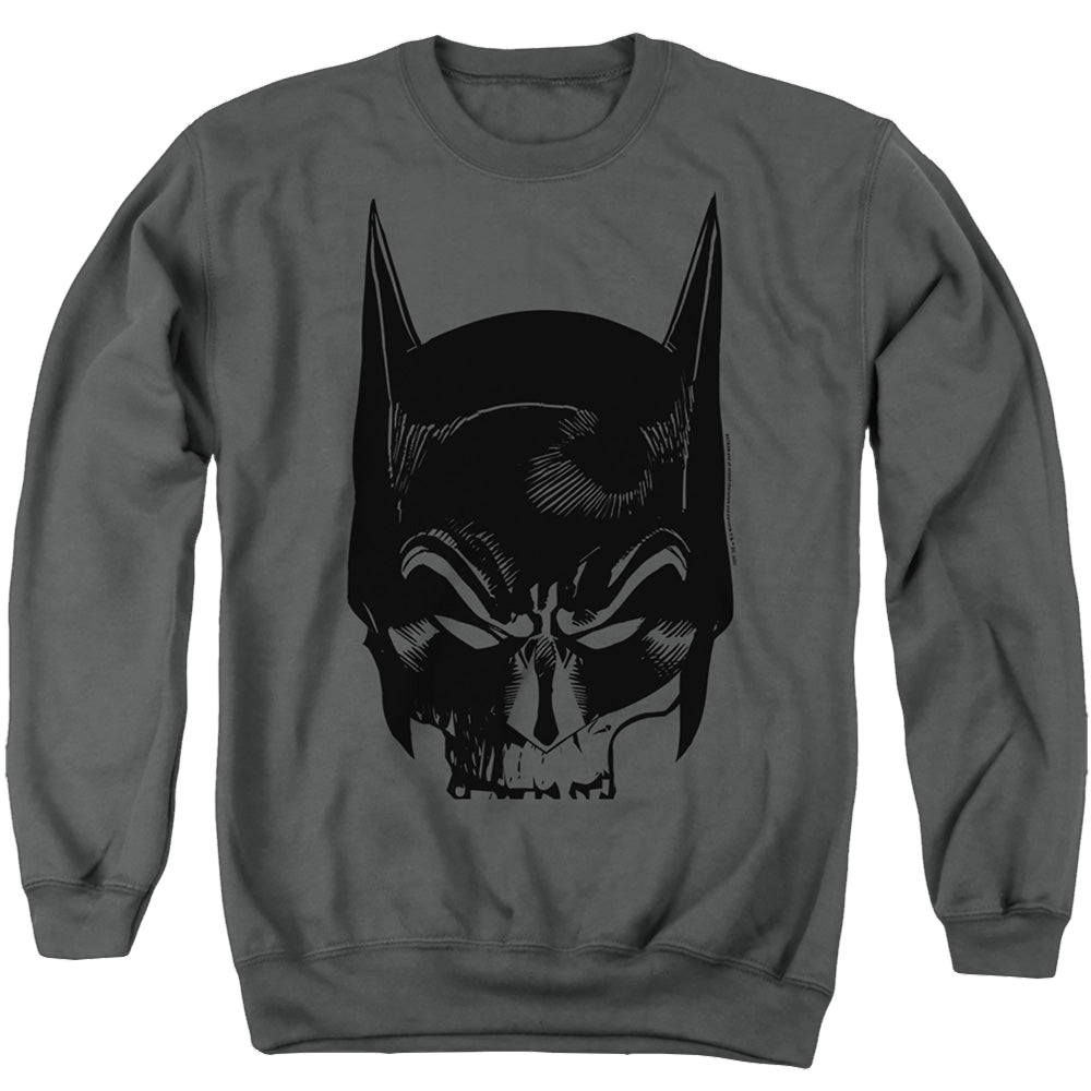The Batman (2022) Skull On Gray - Men's Crewneck Sweatshirt Men's Crewneck Sweatshirt Batman   