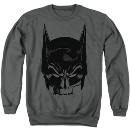 The Batman (2022) Skull On Gray - Men's Crewneck Sweatshirt Men's Crewneck Sweatshirt Batman   