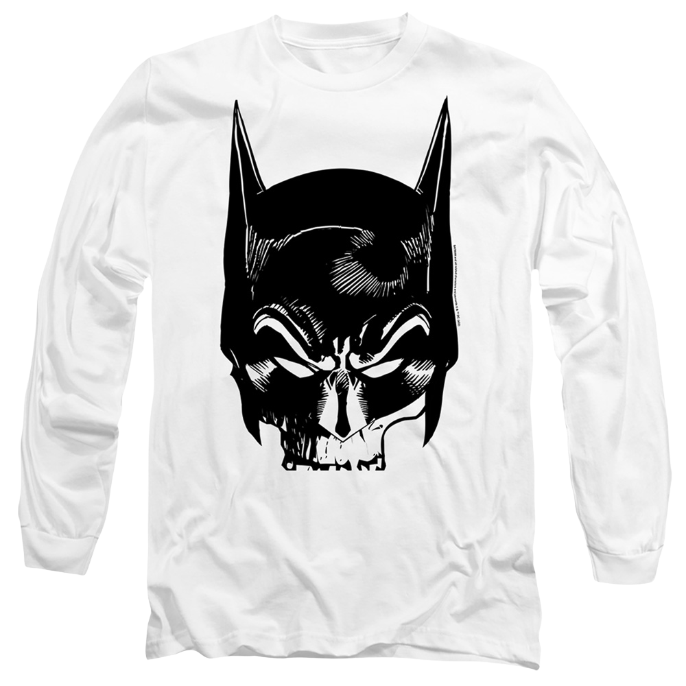 The Batman (2022) Skull On White - Men's Long Sleeve T-Shirt Men's Long Sleeve T-Shirt Batman   