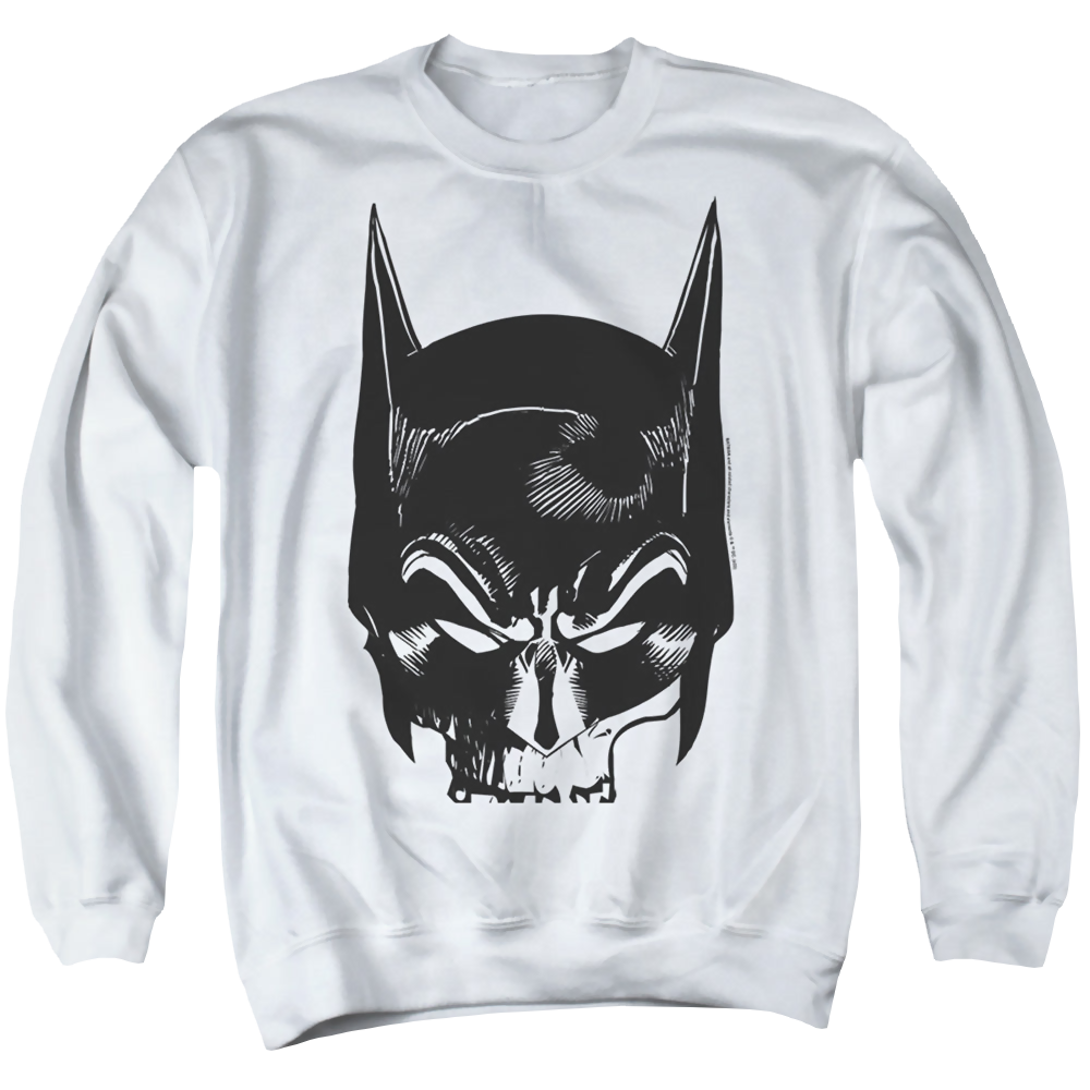 The Batman (2022) Skull On White - Men's Crewneck Sweatshirt Men's Crewneck Sweatshirt Batman   