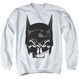 The Batman (2022) Skull On White - Men's Crewneck Sweatshirt Men's Crewneck Sweatshirt Batman   