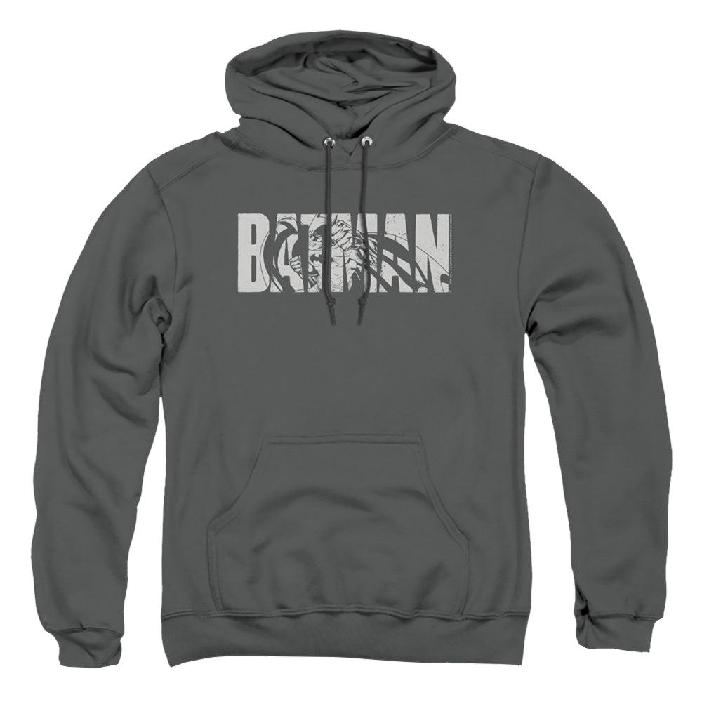 The Batman (2022) Text On Gray - Pullover Hoodie Pullover Hoodie Batman   