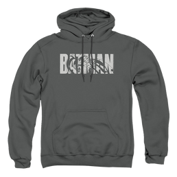 The Batman (2022) Text On Gray - Pullover Hoodie Pullover Hoodie Batman   