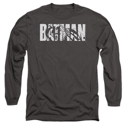 The Batman (2022) Text On Gray - Men's Long Sleeve T-Shirt Men's Long Sleeve T-Shirt Batman   
