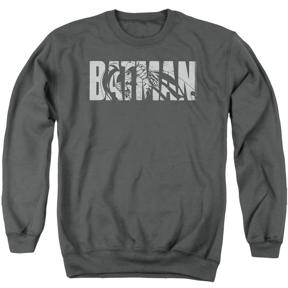The Batman (2022) Text On Gray - Men's Crewneck Sweatshirt Men's Crewneck Sweatshirt Batman   