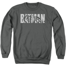 The Batman (2022) Text On Gray - Men's Crewneck Sweatshirt Men's Crewneck Sweatshirt Batman   